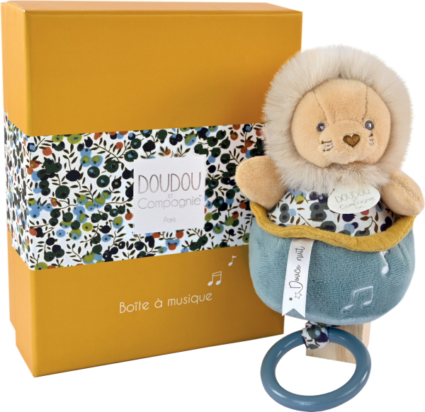 Doudou Dárková sada - Plyšový lvíček hrající melodii 20 cm
