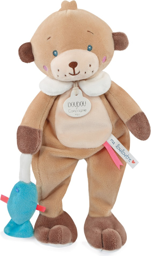 Doudou Dárková sada - plyšová hračka medvídek s rybičkou 27 cm