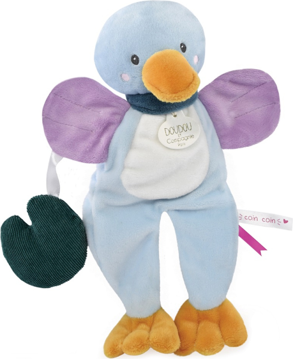 Doudou Dárková sada - plyšová hračka kačenka s listem leknínu 27 cm