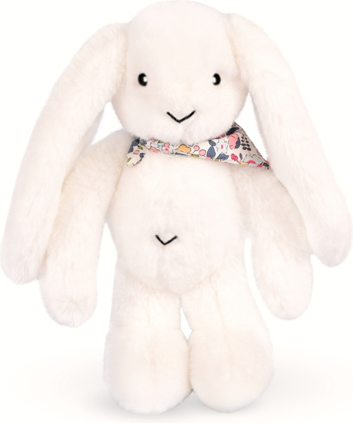Levně Doudou Plyšový králíček s šátkem bílý 35 cm