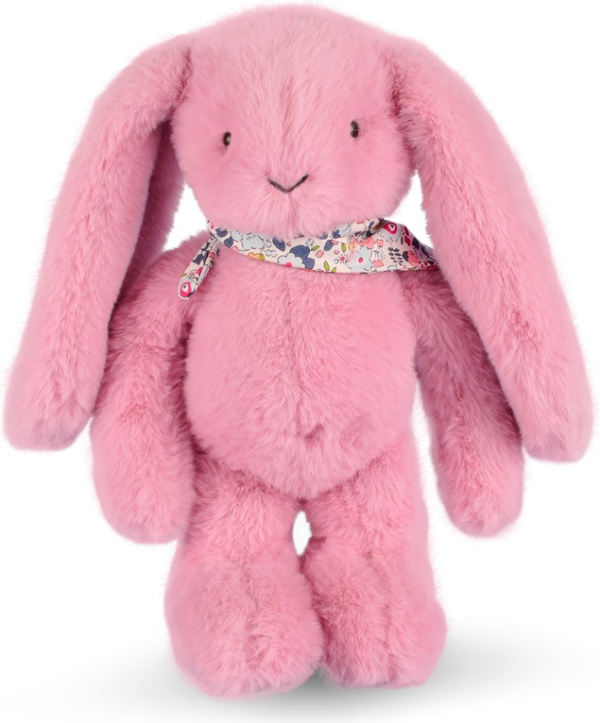 Levně Doudou Plyšový králíček s šátkem růžový 35 cm