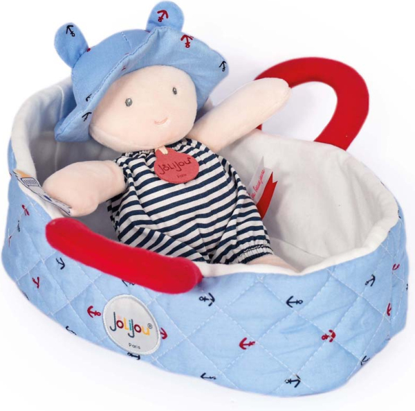 Levně Doudou Jolijou Panenka v modré přenášecí tašce 20 cm