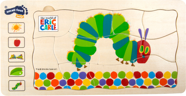 Levně small foot Dřevěné vkládací puzzle hladová housenka