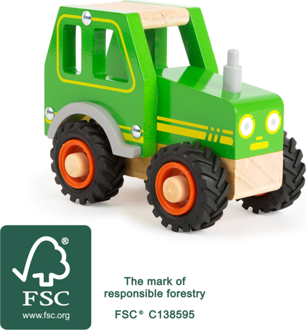 Levně small foot Dřevěný traktor zelený
