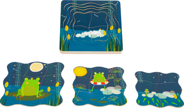 Levně small foot Vrstvené puzzle princ žabák