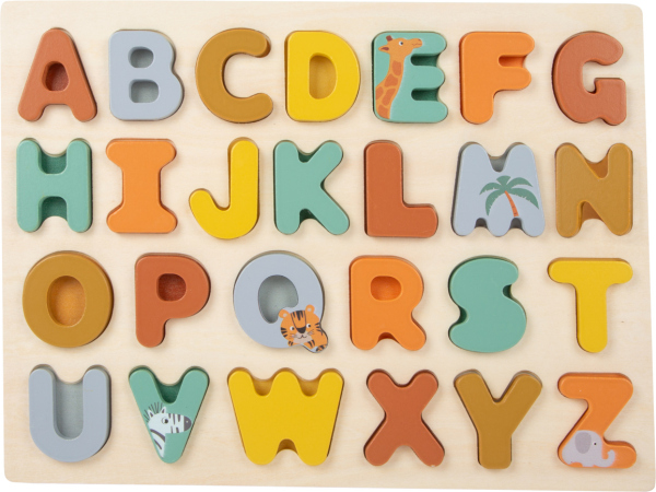 Levně small foot Vkládací puzzle Safari abeceda