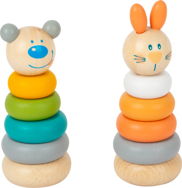 Levně small foot Nasazovací věž pastelová 1 ks králiček
