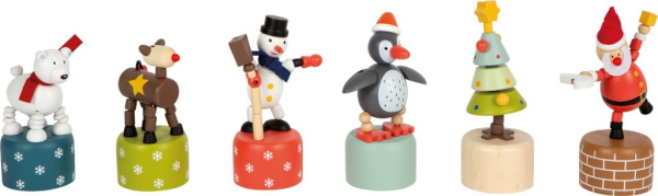 Levně small foot Dřevěná vánoční mačkací figurka 1 ks
