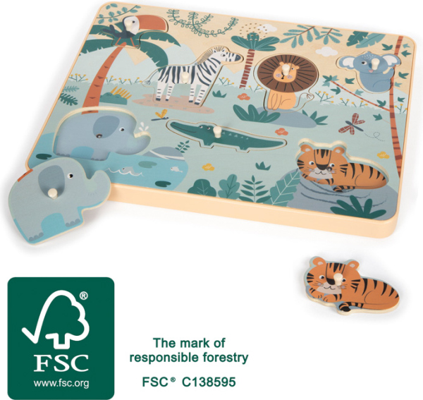 Levně small foot Vkládací puzzle se zvukem Safari