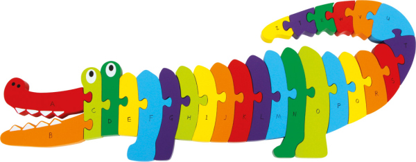 Levně small foot Vkládací puzzle krokodýl ABC