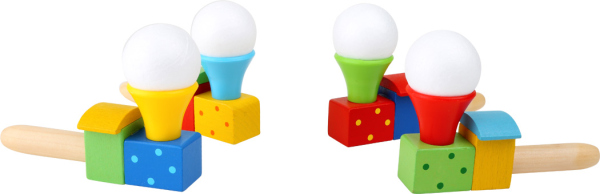 Levně small foot Dřevěná hra foukací míč vlak 1 ks