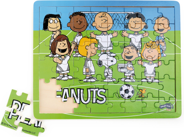 Levně small foot Dřevěné puzzle Snoopy a fotbal
