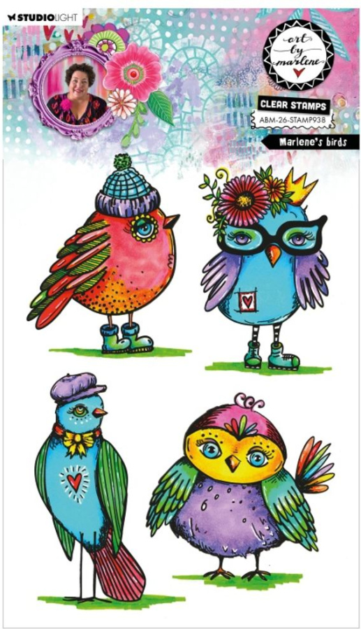 Studio Light Gelová razítka Studio Light 26“, 4 ks - Marlenini ptáčci