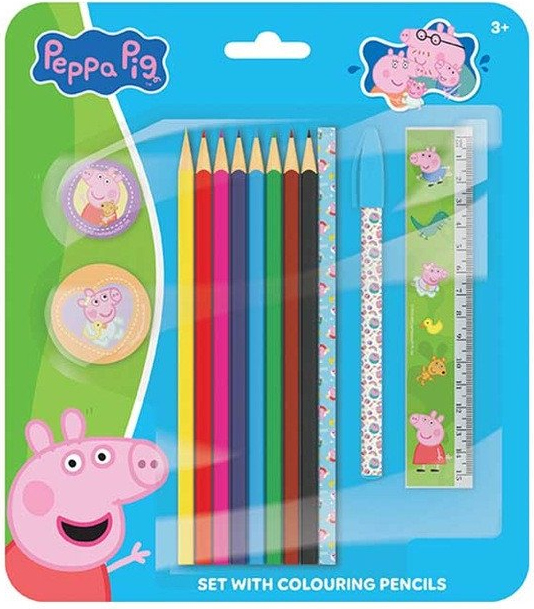 Prasátko Peppa - Set s pastelkami
