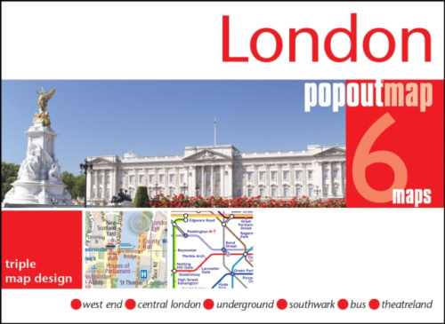 London PopOut Map - 3 pop up maps in 1 pocket size format, pop up city map and tube map of London