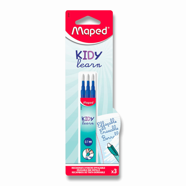 Náplň do gumovacího pera Maped Kidy Learn Magic - modrá, 3 ks