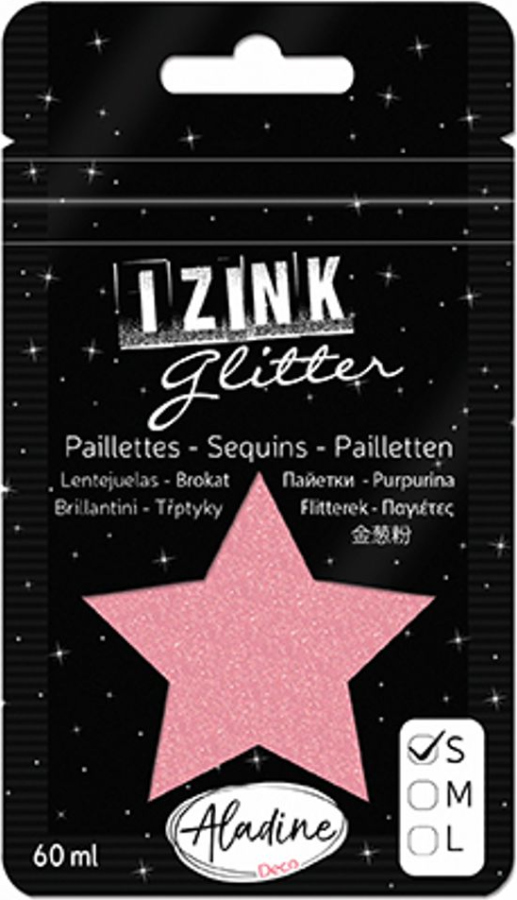Aladine Třpytky Aladine Izink Glitter, 60 ml, vel. S - VYBERTE ODSTÍN - Třpytky Aladine Izink Glitter, 60 ml, vel. S - rose pousre, pudrové růžové