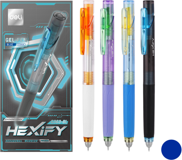 Propiska gelová HEXIFY DELI EG363-BL modrá