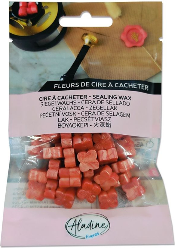 Aladine Pečetní vosk granulovaný Aladine - perleťový -corail nacré, perleťový korálový