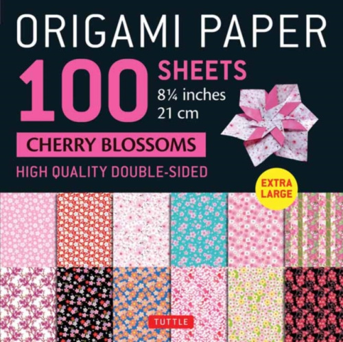 Origami Paper 100 sheets Cherry Blossoms 8 1/4  (21 cm), Extra Large Double-Sided Origami Sheets Printed with 12 Different Color Combinations (Instructions for 5 Projects Included)