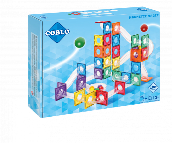 COBLO - Magnetická stavebnice - kuličková dráha - 100 dílů - Classic