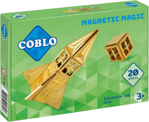 COBLO - Magnetická stavebnice - ZLATÁ -20 dílů Coblo