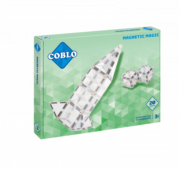COBLO - Magnetická stavebnice 20 dílů - průhledné Coblo
