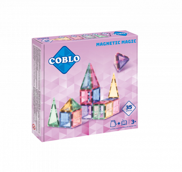 COBLO - Magnetická stavebnice 35 dílů - Pastel