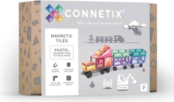 Connetix - Magnetická stavebnice - 50 dílků - Pastel Transport Pack Connetix