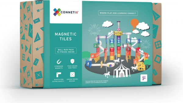 Connetix - Magnetická stavebnice - Kuličková dráha Rainbow - 92 dílů Connetix