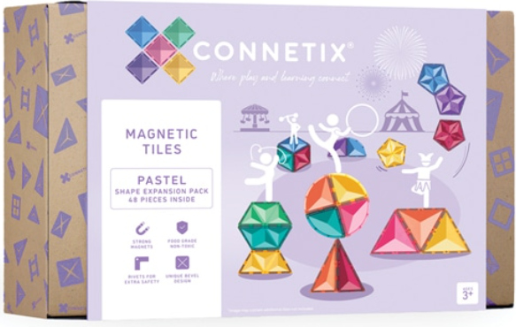 Connetix - Magnetická stavebnice - rozšiřující sada 48 dílů - pastelové barvy Connetix