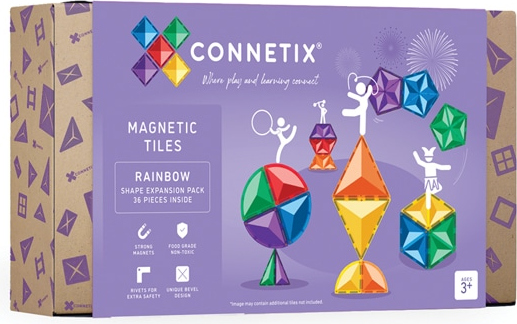 Connetix - Magnetická stavebnice duhové tvary - 36 dílů Connetix