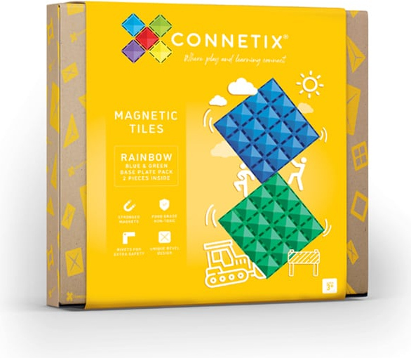 Connetix - Magnetická základna 2 díly - modrá a zelená Connetix