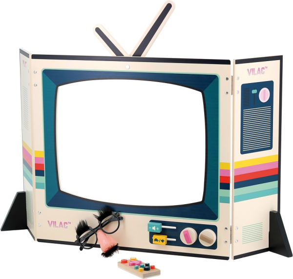 Vilac Dřevěné divadlo Retro televize