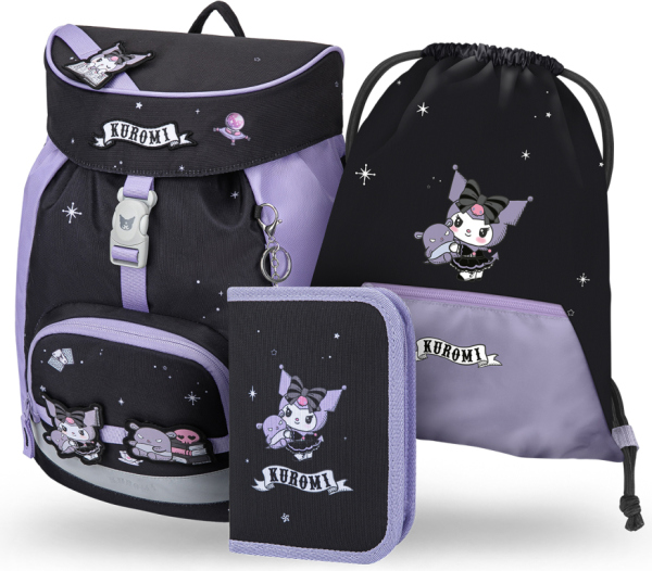 BAAGL SET 3 Airy Kuromi Fortune Dream: batoh, penál, sáček GRS