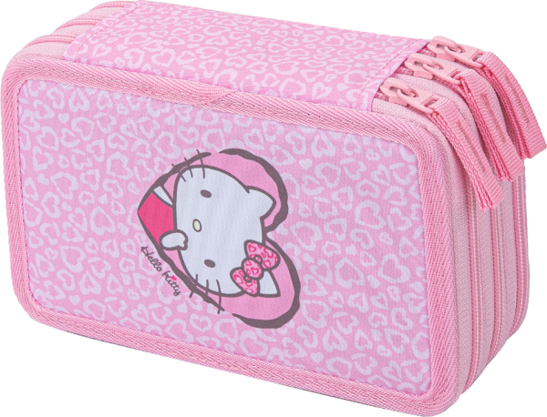 BAAGL Školní penál třípatrový Hello Kitty Sweet Leopard GRS Presco Group