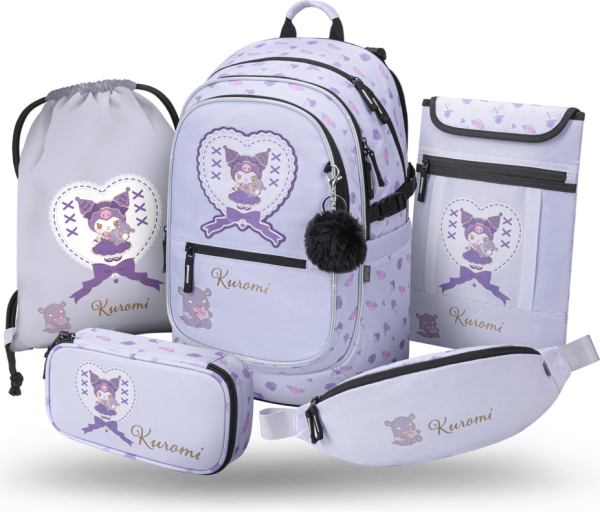 BAAGL SET 5 Core Kuromi Sweet One: batoh, penál, sáček, ledvinka, obal na notebook GRS 