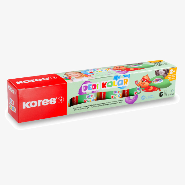 Prstové barvy Kores Dedi Kolor - 6 barev, 30 ml