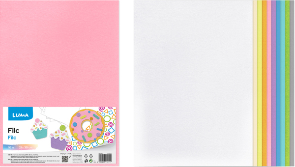 Filc A4 pastel mix LUMA, 10ks