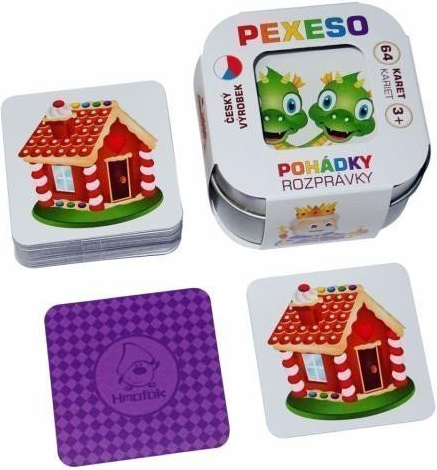 Pexeso Pohádky 64 karet v plechové krabičce