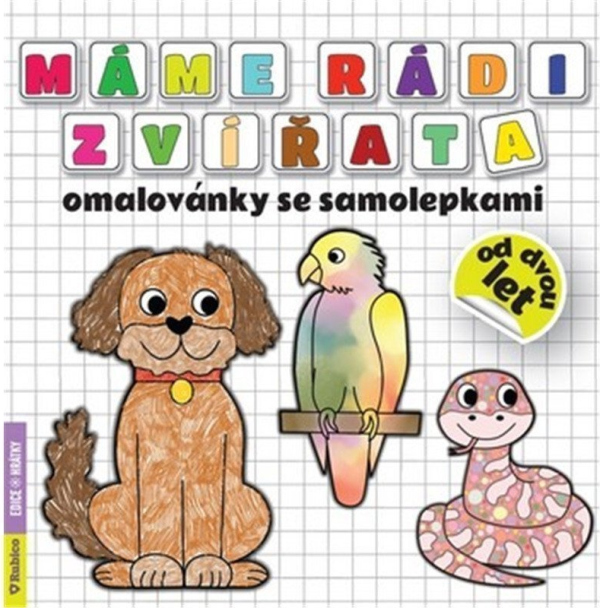Máme rádi zvířata omalovánky se samolepkami