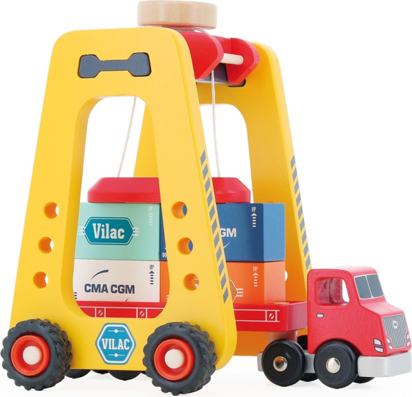 Vilac Magnetický jeřáb s kontejnery a kamionem