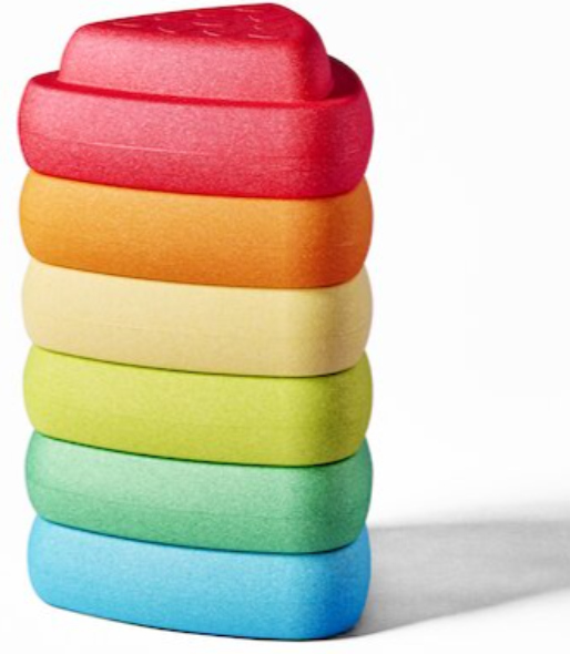 Blocky - Sada 6 stohovacích kostek, vícebarevná
