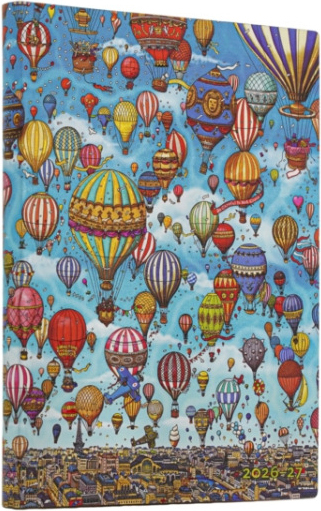 2027 Balloon Festival (Pierre the Maze Detective) Midi 18-Month Softcover Dayplanner (Elastic Band Closure) Horizontal