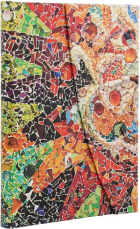 2027 GaudiÂ’s Sun (GaudiÂ’s Mosaics) Midi 12-Month Hardcover Dayplanner (Wrap Closure) Verso