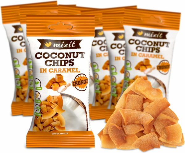 Mixit kokosové chipsy - Karamel