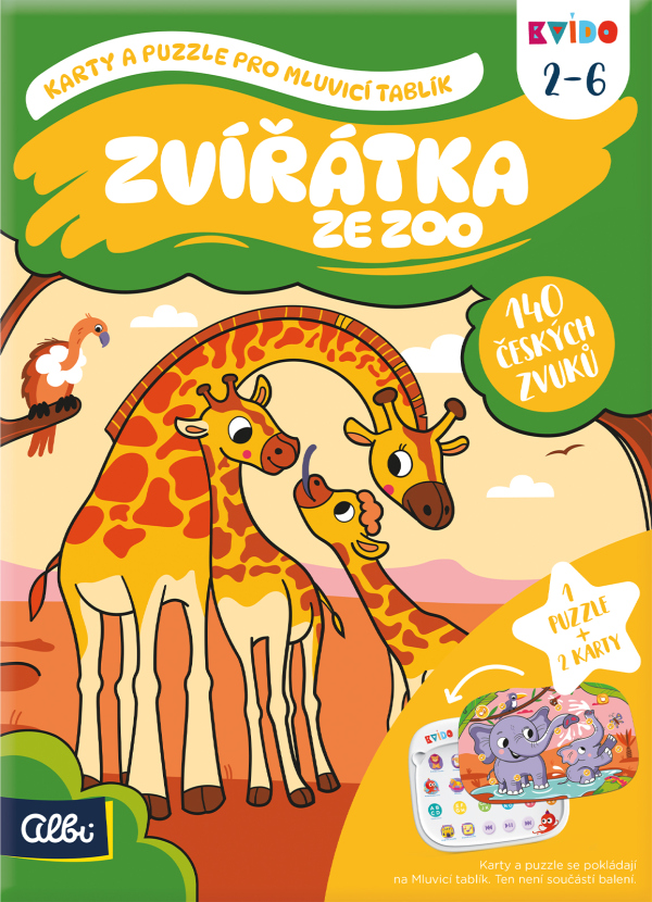 Kvído - Zvířátka ze zoo: Karty a puzzle pro Mluvicí tablík 2