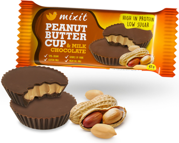 Proteinový Mixit Cup – Peanut butter & mléčná čokoláda