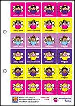 Čtverečkové 28mm nálepky - víly