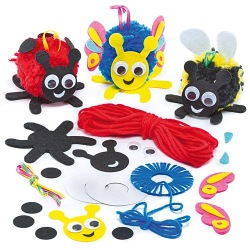 Dekorace broučci - bambulky (3ks)